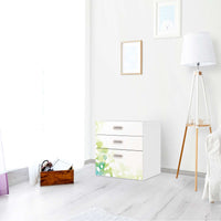 Folie für Möbel Flower Light - IKEA Stuva / Fritids Kommode - 3 Schubladen - Kinderzimmer