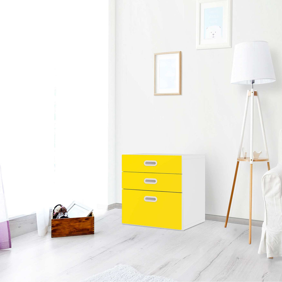 Folie für Möbel Gelb Dark - IKEA Stuva / Fritids Kommode - 3 Schubladen - Kinderzimmer