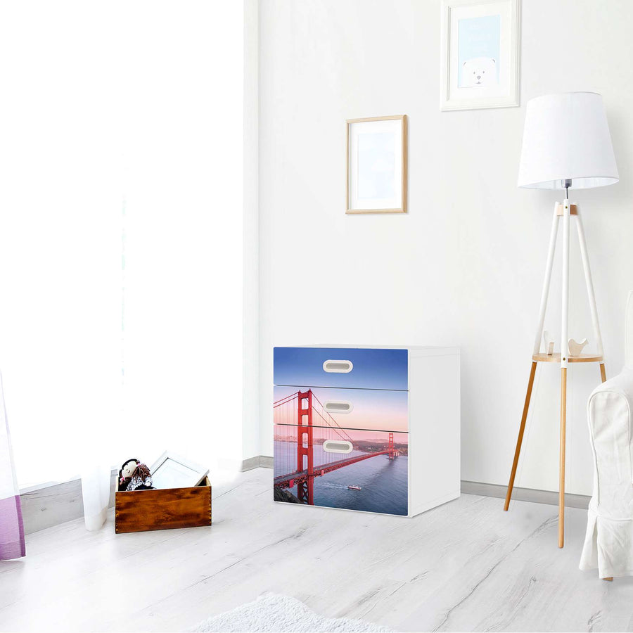 Folie für Möbel Golden Gate - IKEA Stuva / Fritids Kommode - 3 Schubladen - Kinderzimmer