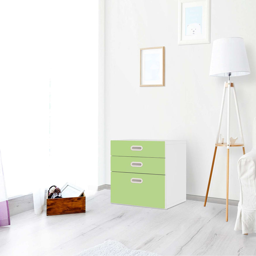 Folie für Möbel Hellgrün Light - IKEA Stuva / Fritids Kommode - 3 Schubladen - Kinderzimmer