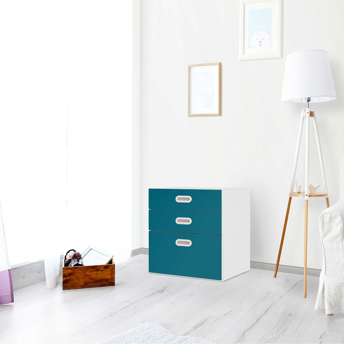 Folie für Möbel Türkisgrün Dark - IKEA Stuva / Fritids Kommode - 3 Schubladen - Kinderzimmer