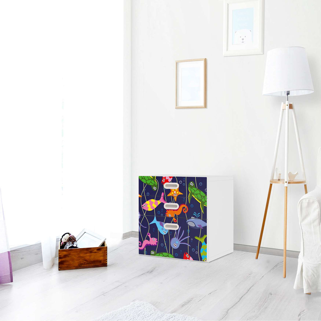 Folie für Möbel Underwater Life - IKEA Stuva / Fritids Kommode - 3 Schubladen - Kinderzimmer