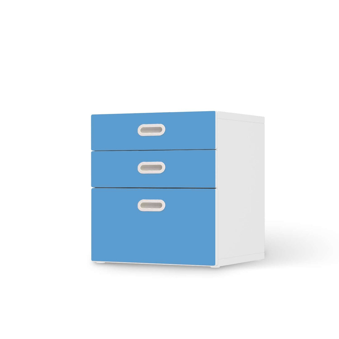 Folie für Möbel Blau Light - IKEA Stuva / Fritids Kommode - 3 Schubladen  - weiss