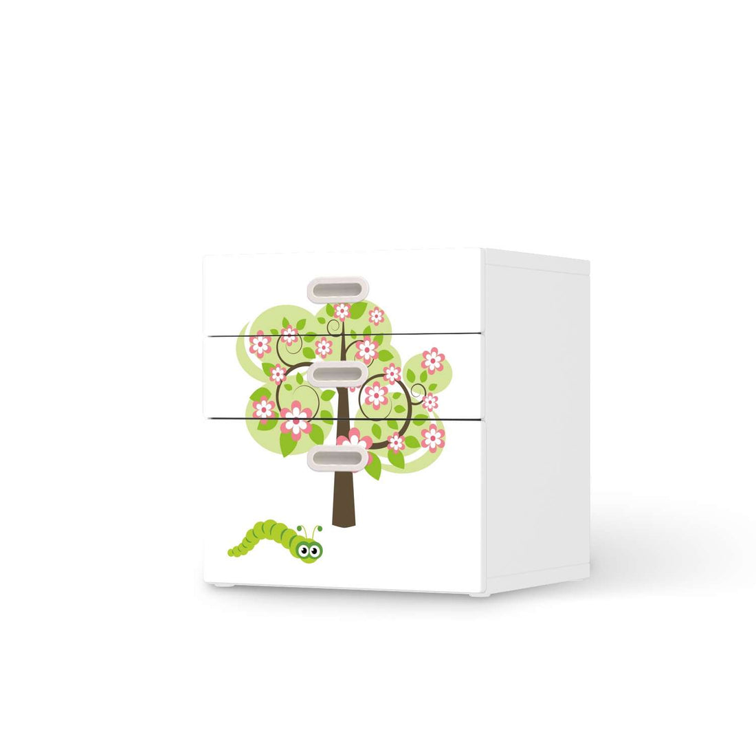 Folie für Möbel Blooming Tree - IKEA Stuva / Fritids Kommode - 3 Schubladen  - weiss