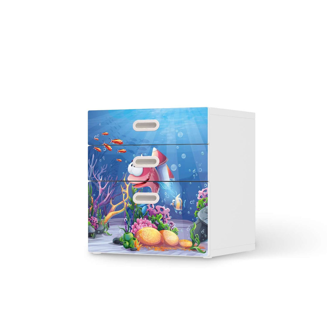 Folie für Möbel Bubbles - IKEA Stuva / Fritids Kommode - 3 Schubladen  - weiss