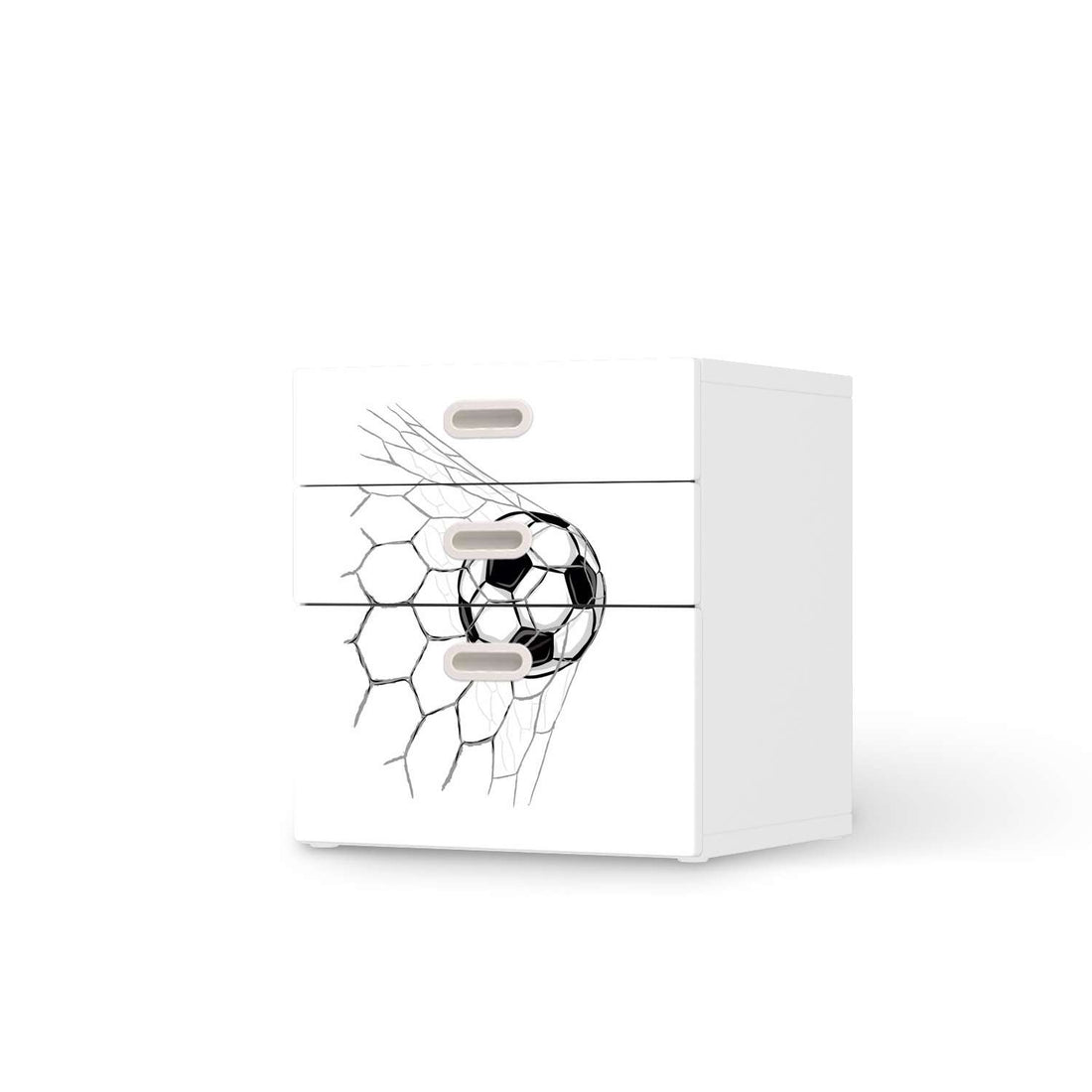 Folie für Möbel Eingenetzt - IKEA Stuva / Fritids Kommode - 3 Schubladen  - weiss