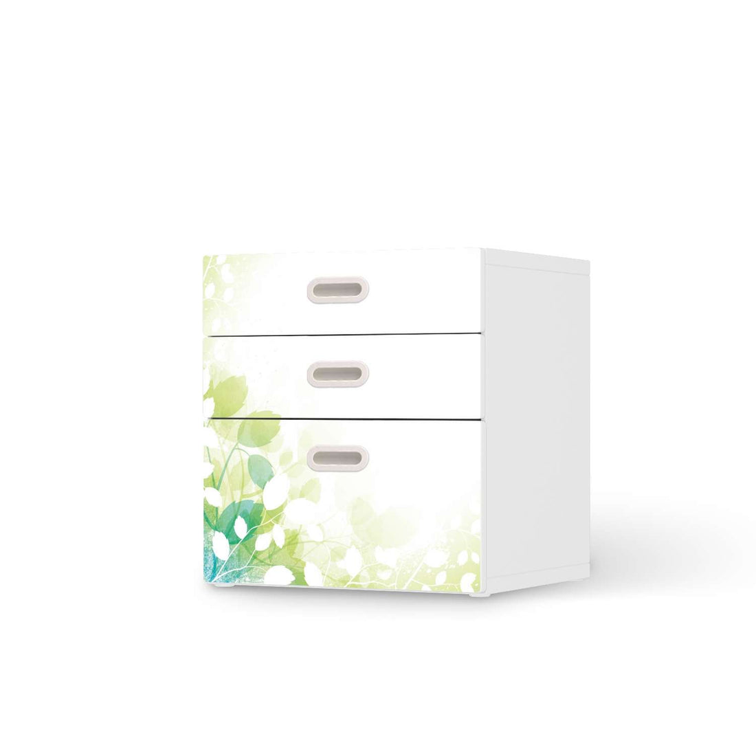 Folie für Möbel Flower Light - IKEA Stuva / Fritids Kommode - 3 Schubladen  - weiss