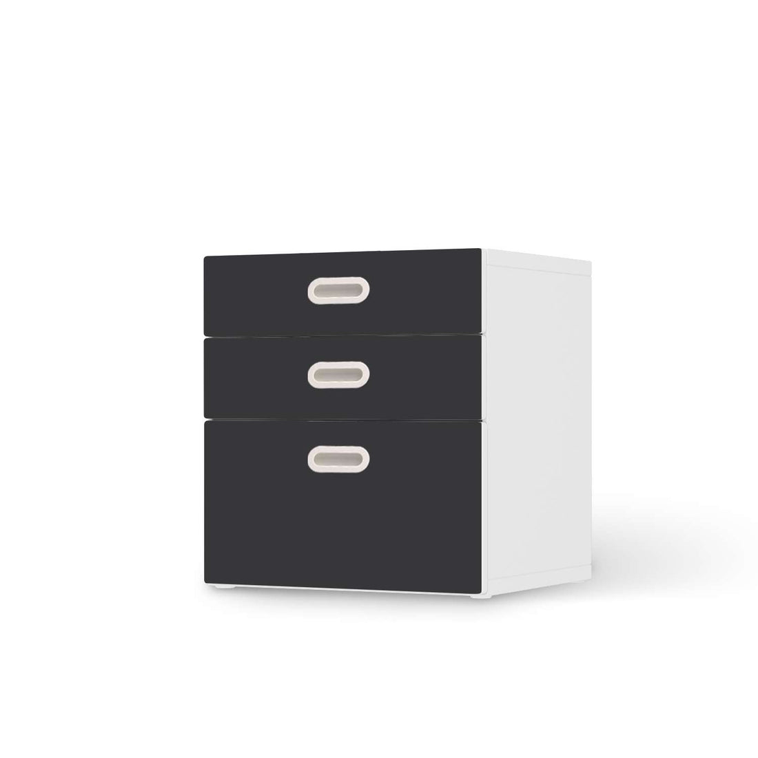 Folie für Möbel Grau Dark - IKEA Stuva / Fritids Kommode - 3 Schubladen  - weiss
