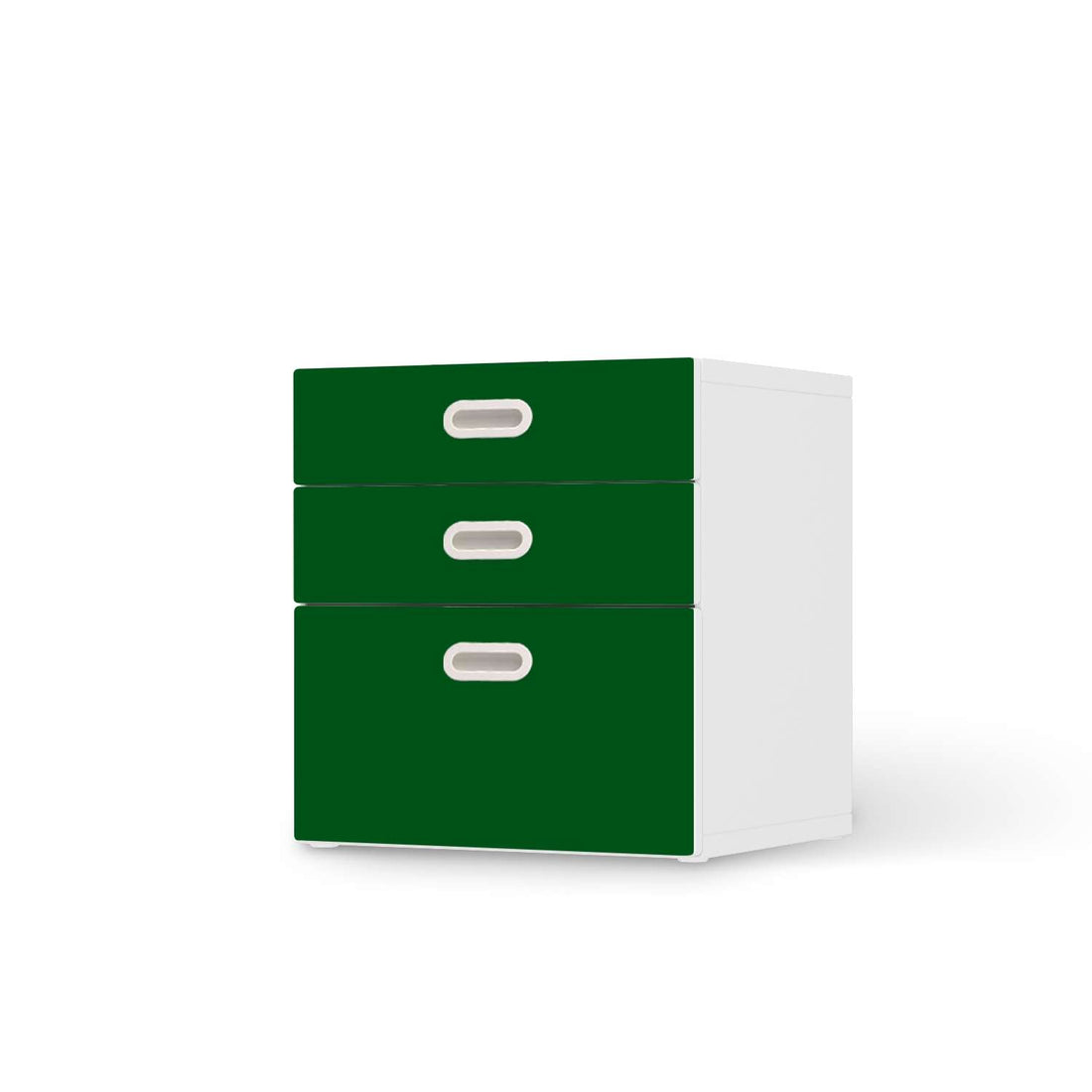 Folie für Möbel Grün Dark - IKEA Stuva / Fritids Kommode - 3 Schubladen  - weiss