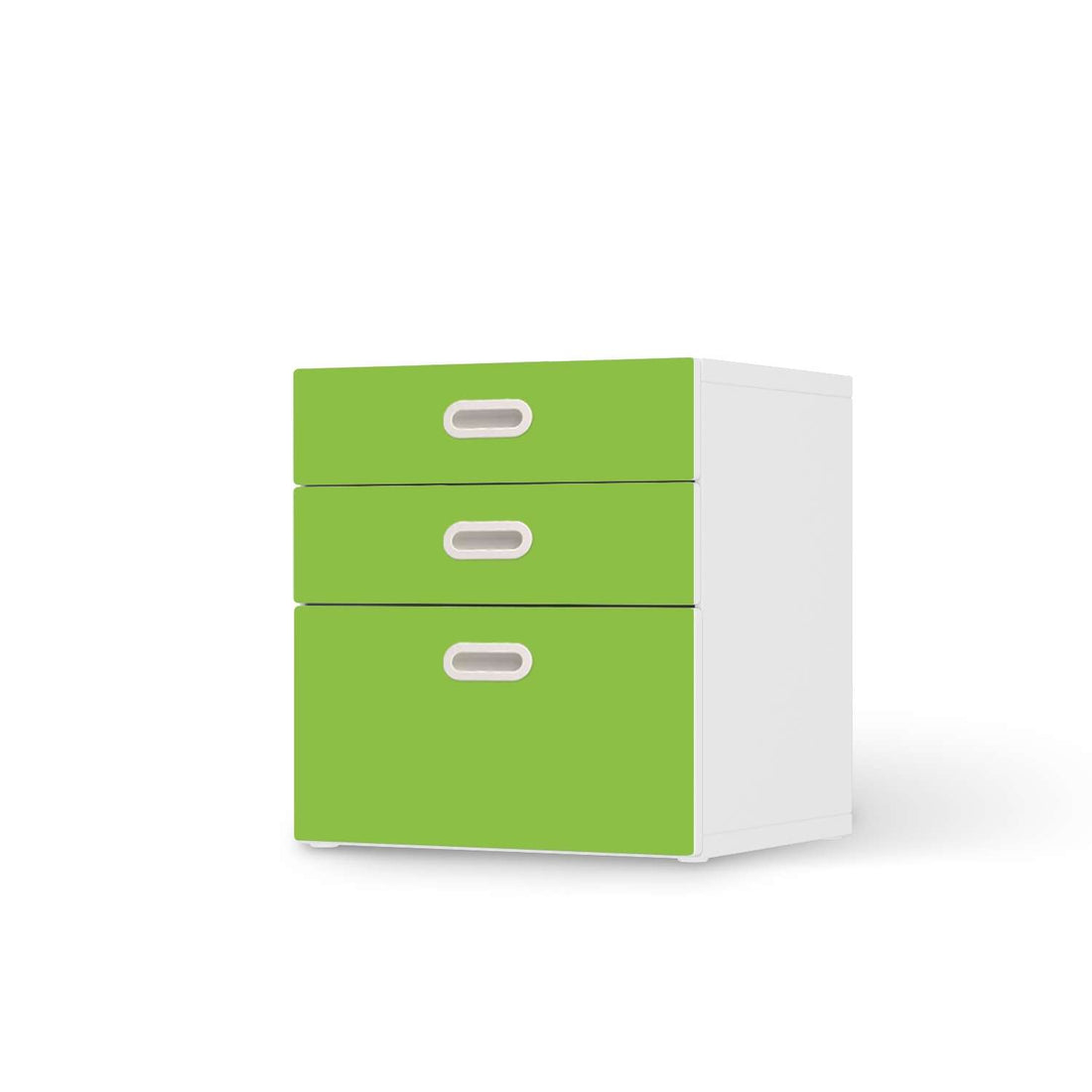 Folie für Möbel Hellgrün Dark - IKEA Stuva / Fritids Kommode - 3 Schubladen  - weiss