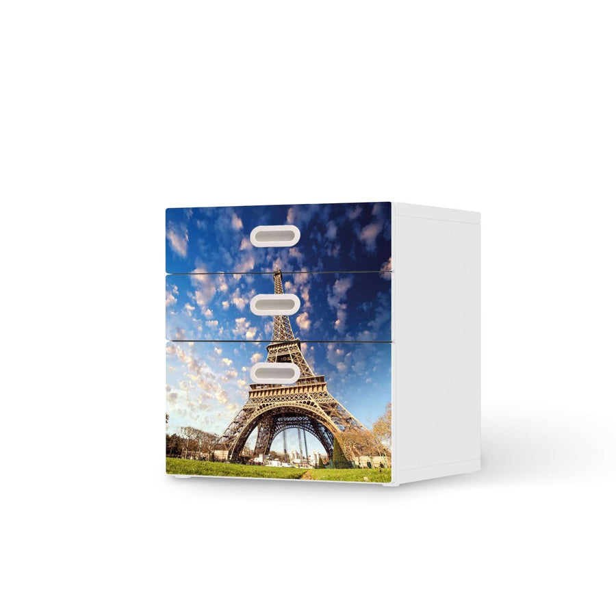 Folie für Möbel La Tour Eiffel - IKEA Stuva / Fritids Kommode - 3 Schubladen  - weiss