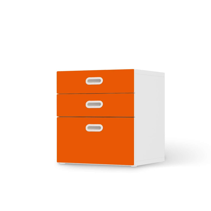 Folie für Möbel Orange Dark - IKEA Stuva / Fritids Kommode - 3 Schubladen  - weiss