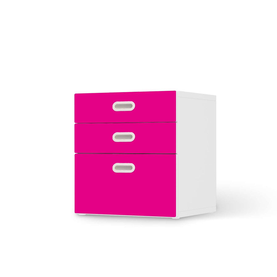 Folie für Möbel Pink Dark - IKEA Stuva / Fritids Kommode - 3 Schubladen  - weiss
