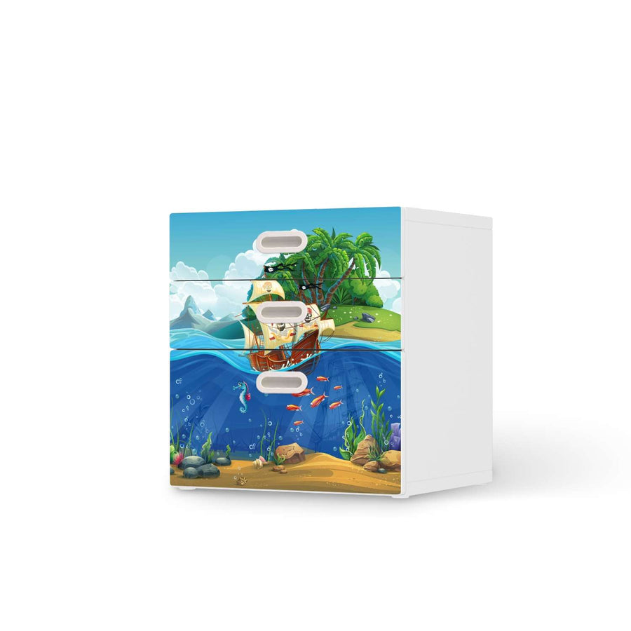 Folie für Möbel Pirates - IKEA Stuva / Fritids Kommode - 3 Schubladen  - weiss