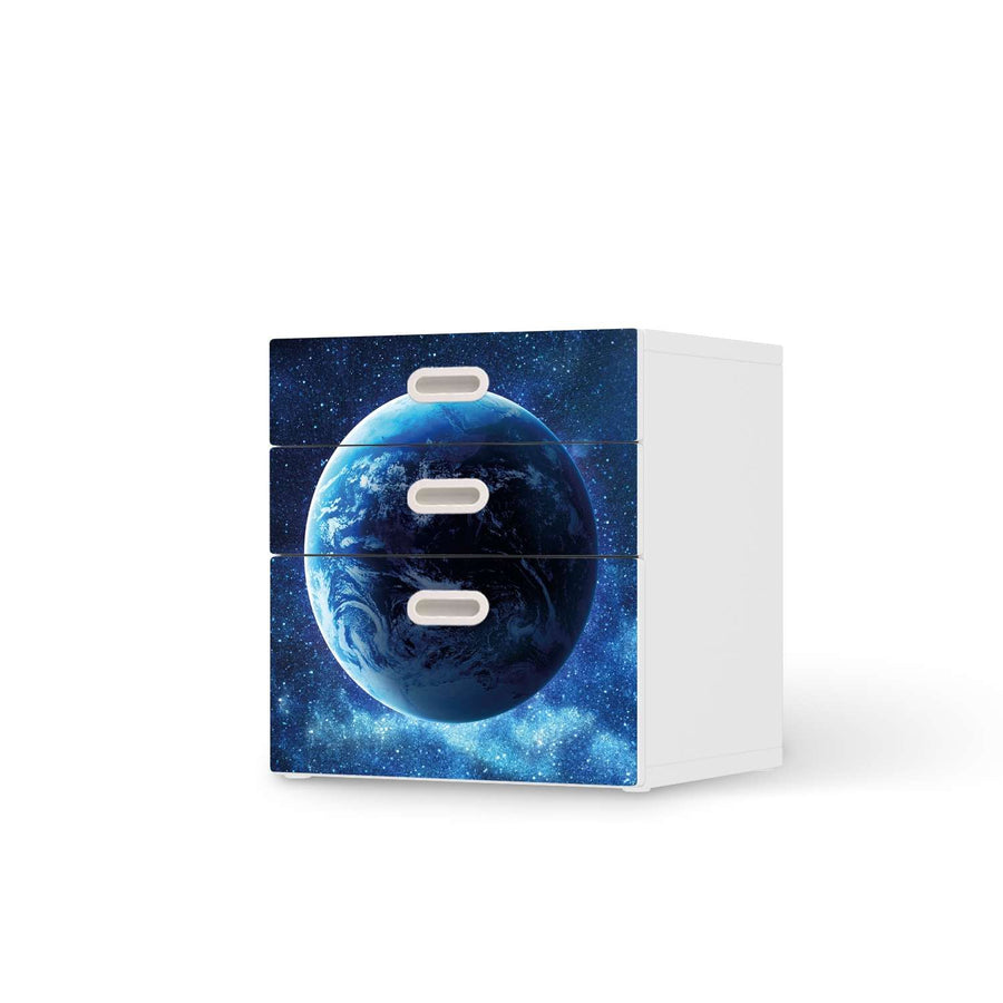 Folie für Möbel Planet Blue - IKEA Stuva / Fritids Kommode - 3 Schubladen  - weiss