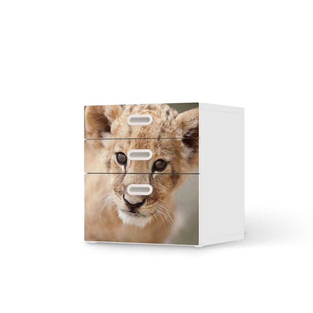 Folie für Möbel Simba - IKEA Stuva / Fritids Kommode - 3 Schubladen  - weiss
