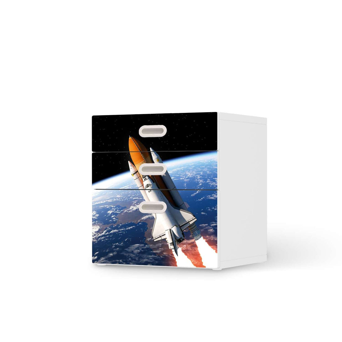 Folie für Möbel Space Traveller - IKEA Stuva / Fritids Kommode - 3 Schubladen  - weiss