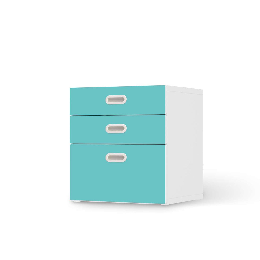 Folie für Möbel Türkisgrün Light - IKEA Stuva / Fritids Kommode - 3 Schubladen  - weiss