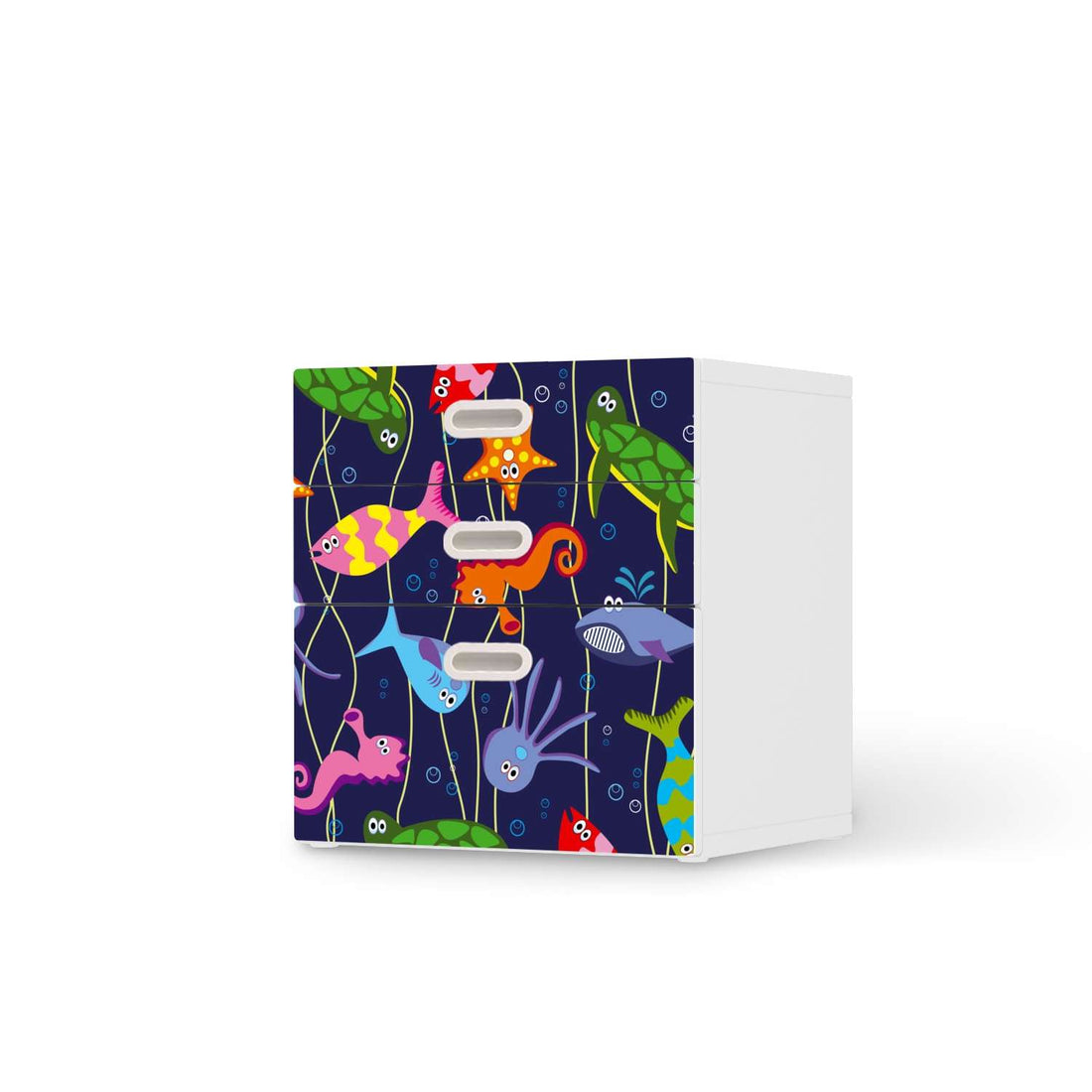 Folie für Möbel Underwater Life - IKEA Stuva / Fritids Kommode - 3 Schubladen  - weiss