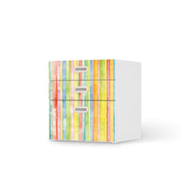 Folie für Möbel Watercolor Stripes - IKEA Stuva / Fritids Kommode - 3 Schubladen  - weiss