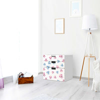 Folie für Möbel Eulenparty - IKEA Stuva Kommode - 3 Schubladen (Kombination 1) - Kinderzimmer