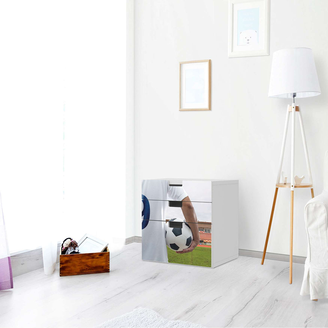 Folie für Möbel Footballmania - IKEA Stuva Kommode - 3 Schubladen (Kombination 1) - Kinderzimmer