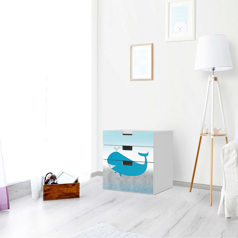 Folie für Möbel Herr Wal - IKEA Stuva Kommode - 3 Schubladen (Kombination 1) - Kinderzimmer