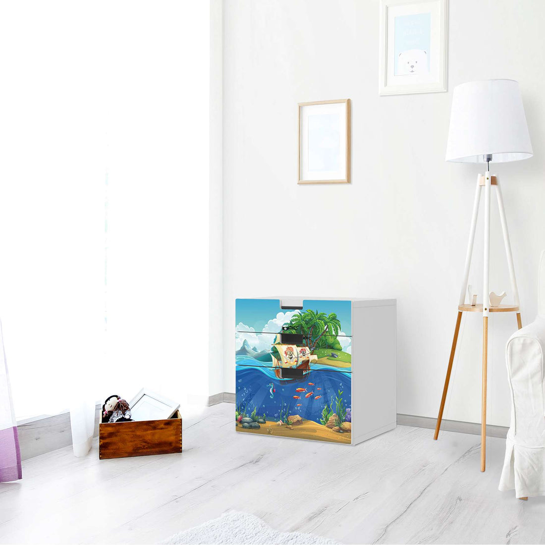 Folie für Möbel Pirates - IKEA Stuva Kommode - 3 Schubladen (Kombination 1) - Kinderzimmer