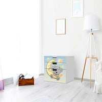 Folie für Möbel Teddy und Mond - IKEA Stuva Kommode - 3 Schubladen (Kombination 1) - Kinderzimmer