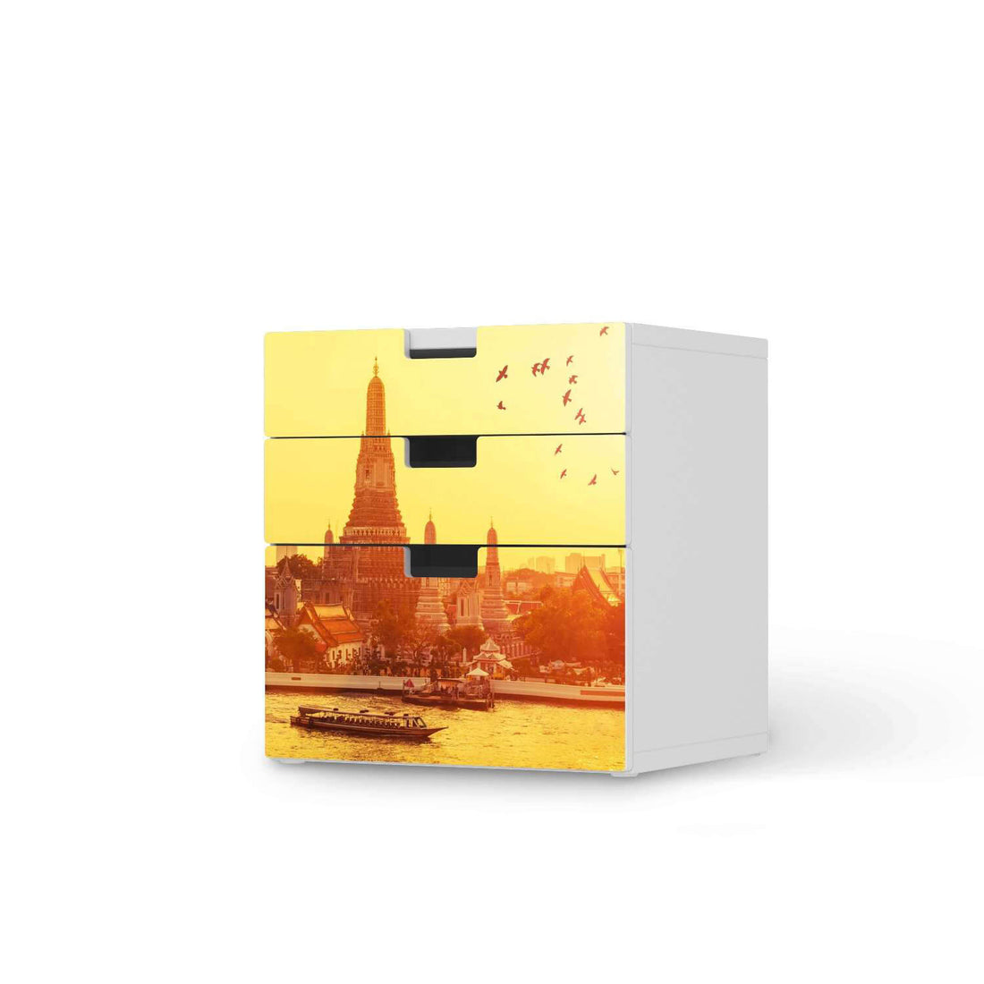Folie für Möbel Bangkok Sunset - IKEA Stuva Kommode - 3 Schubladen (Kombination 1)  - weiss