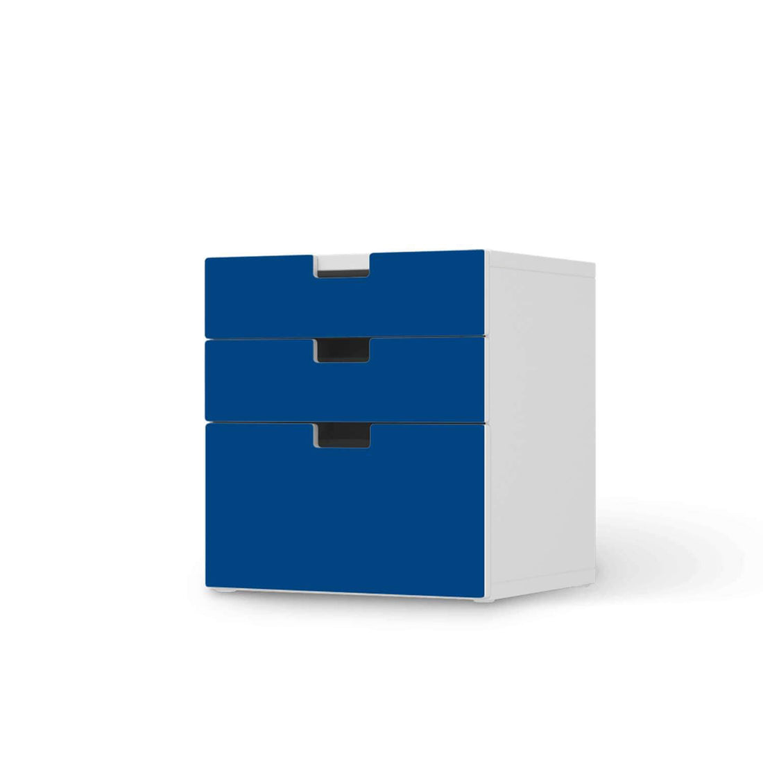 Folie für Möbel Blau Dark - IKEA Stuva Kommode - 3 Schubladen (Kombination 1)  - weiss