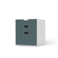 Folie für Möbel Blaugrau Light - IKEA Stuva Kommode - 3 Schubladen (Kombination 1)  - weiss