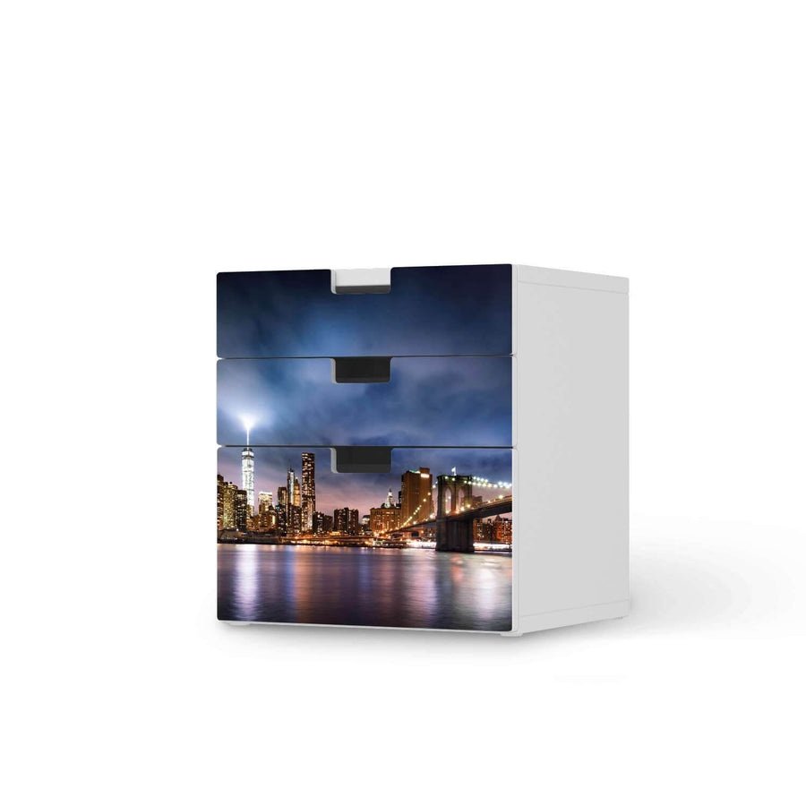Folie für Möbel Brooklyn Bridge - IKEA Stuva Kommode - 3 Schubladen (Kombination 1)  - weiss