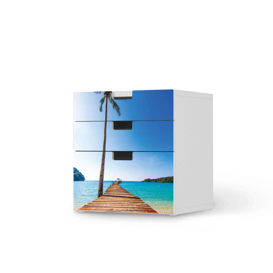 Folie für Möbel Caribbean - IKEA Stuva Kommode - 3 Schubladen (Kombination 1)  - weiss