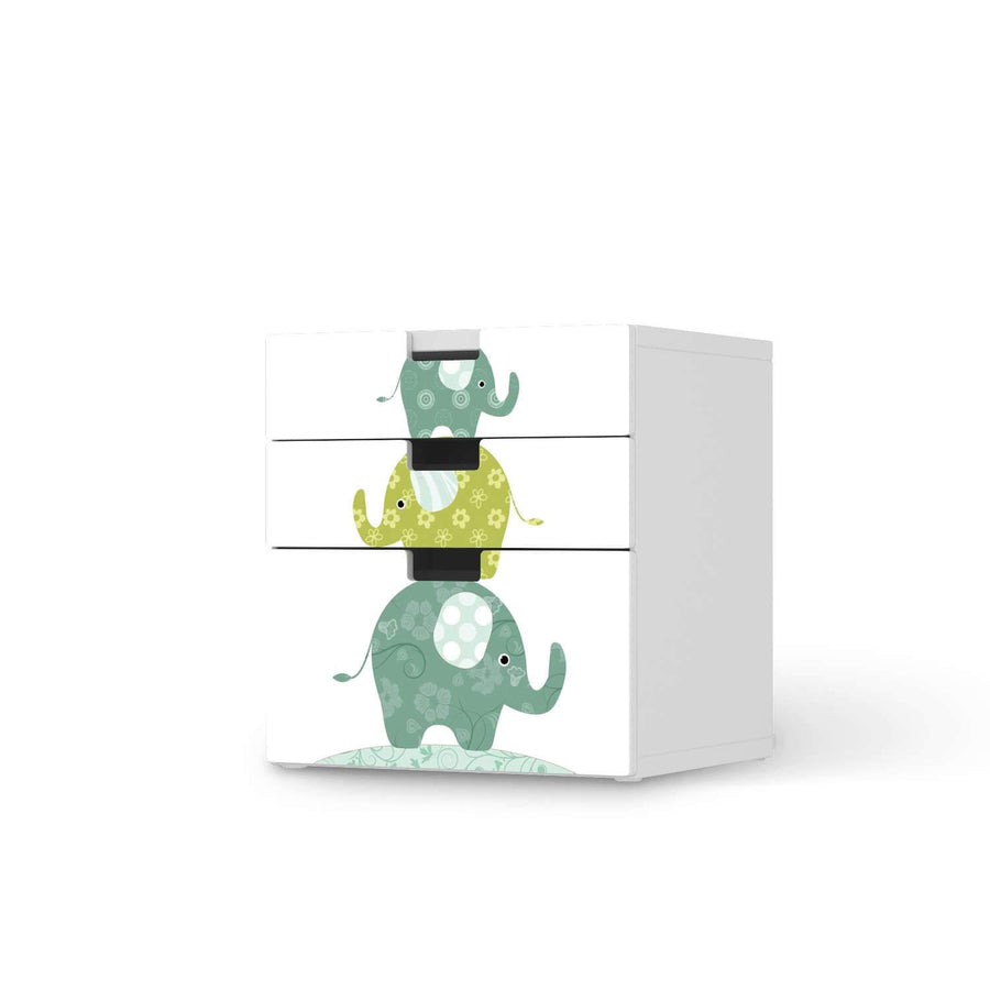 Folie für Möbel Elephants - IKEA Stuva Kommode - 3 Schubladen (Kombination 1)  - weiss