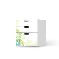 Folie für Möbel Flower Light - IKEA Stuva Kommode - 3 Schubladen (Kombination 1)  - weiss