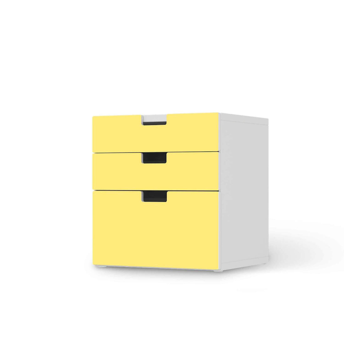 Folie für Möbel Gelb Light - IKEA Stuva Kommode - 3 Schubladen (Kombination 1)  - weiss