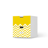 Folie für Möbel Gelbe Zacken - IKEA Stuva Kommode - 3 Schubladen (Kombination 1)  - weiss