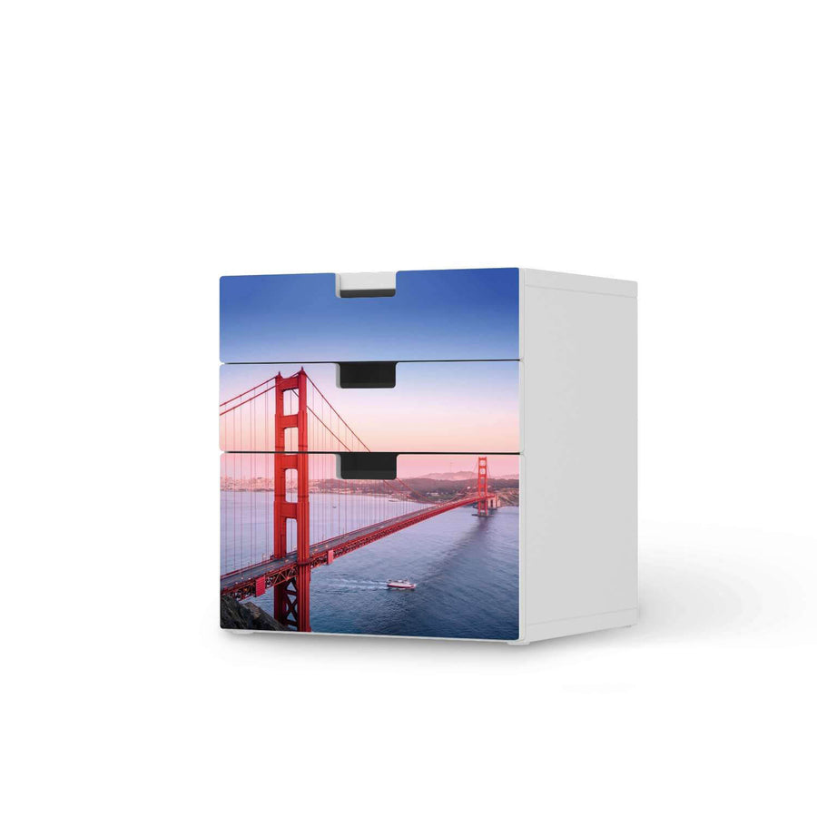 Folie für Möbel Golden Gate - IKEA Stuva Kommode - 3 Schubladen (Kombination 1)  - weiss