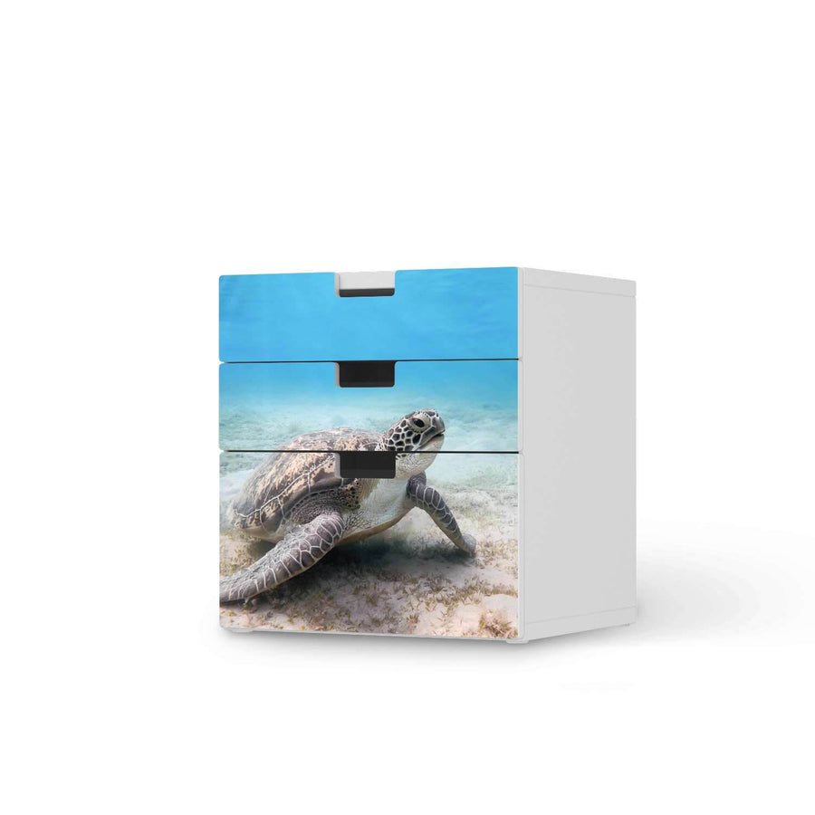 Folie für Möbel Green Sea Turtle - IKEA Stuva Kommode - 3 Schubladen (Kombination 1)  - weiss
