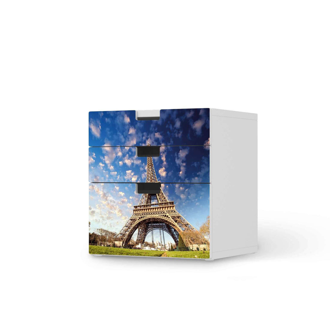 Folie für Möbel La Tour Eiffel - IKEA Stuva Kommode - 3 Schubladen (Kombination 1)  - weiss