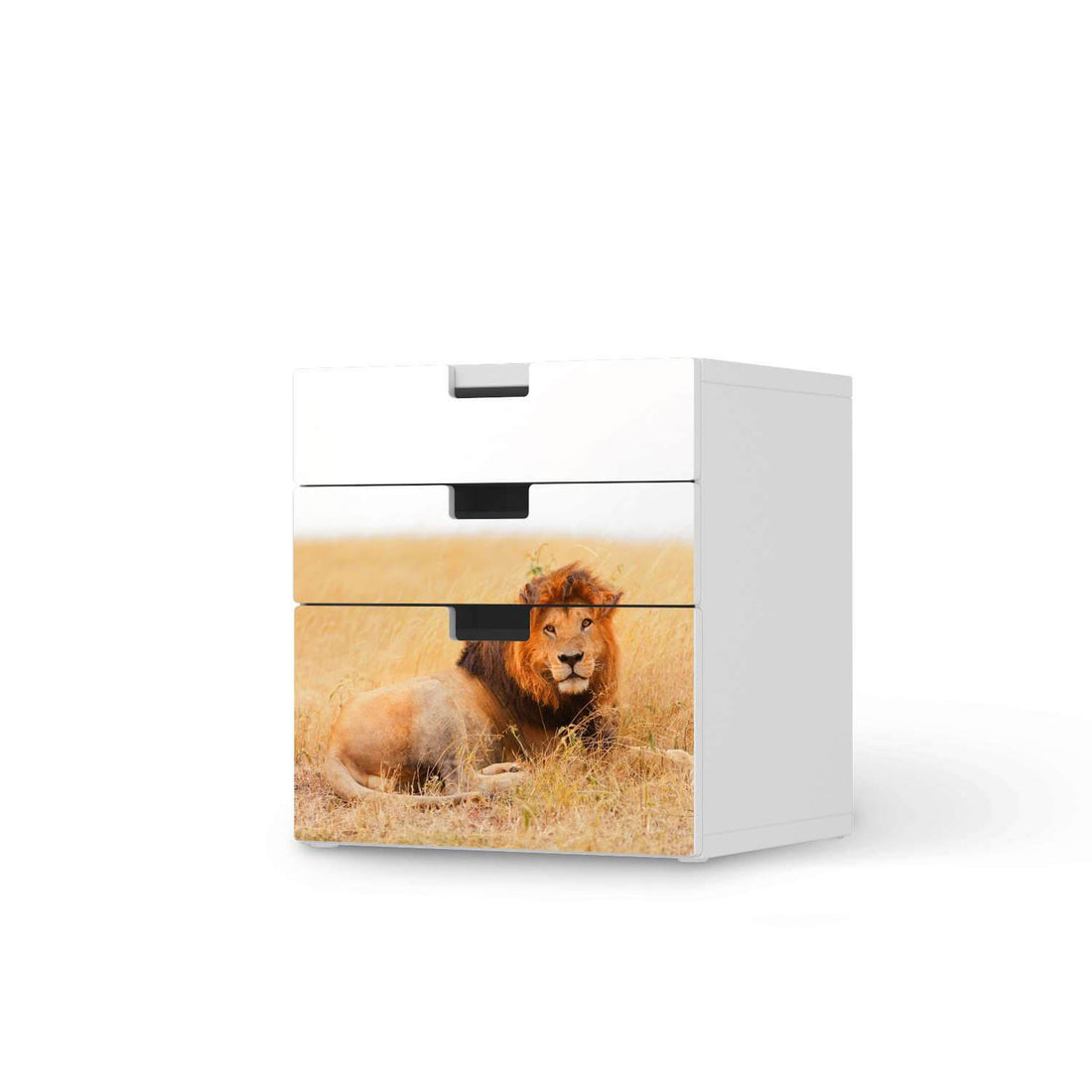 Folie für Möbel Lion King - IKEA Stuva Kommode - 3 Schubladen (Kombination 1)  - weiss