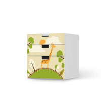 Folie für Möbel Mountain Giraffe - IKEA Stuva Kommode - 3 Schubladen (Kombination 1)  - weiss