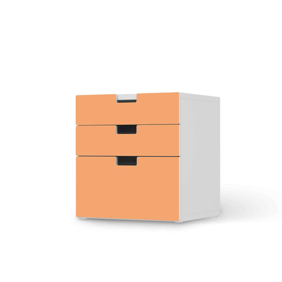 Folie für Möbel Orange Light - IKEA Stuva Kommode - 3 Schubladen (Kombination 1)  - weiss