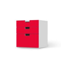 Folie für Möbel Rot Light - IKEA Stuva Kommode - 3 Schubladen (Kombination 1)  - weiss
