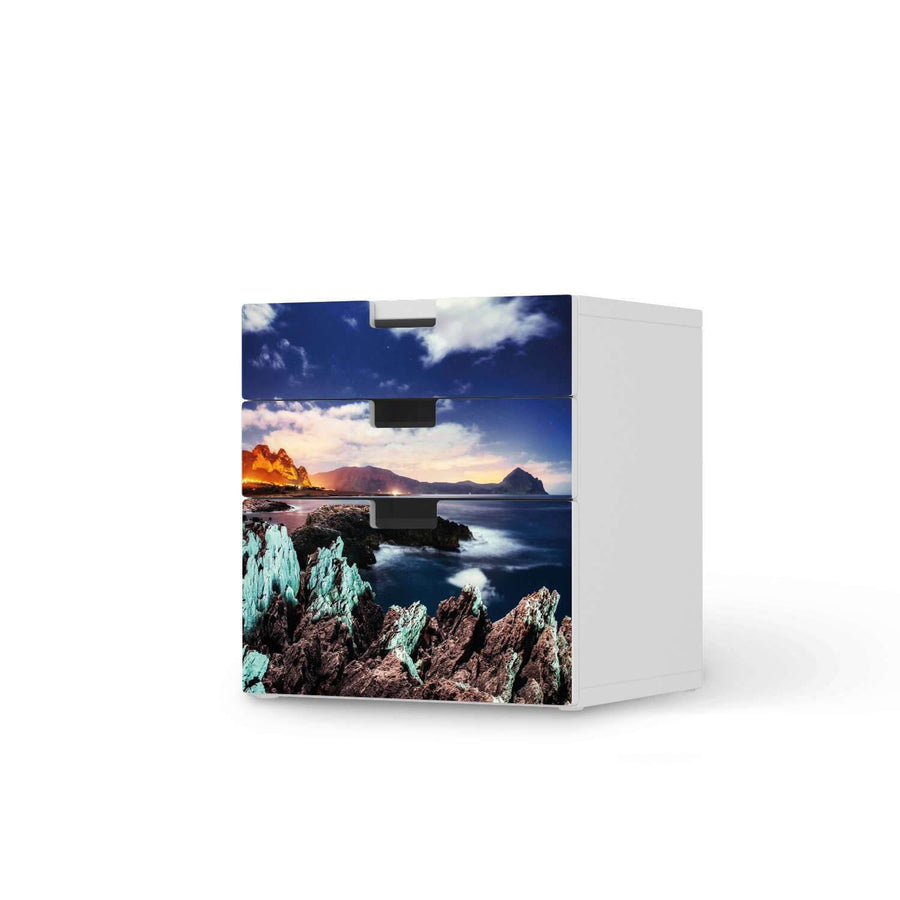 Folie für Möbel Seaside - IKEA Stuva Kommode - 3 Schubladen (Kombination 1)  - weiss