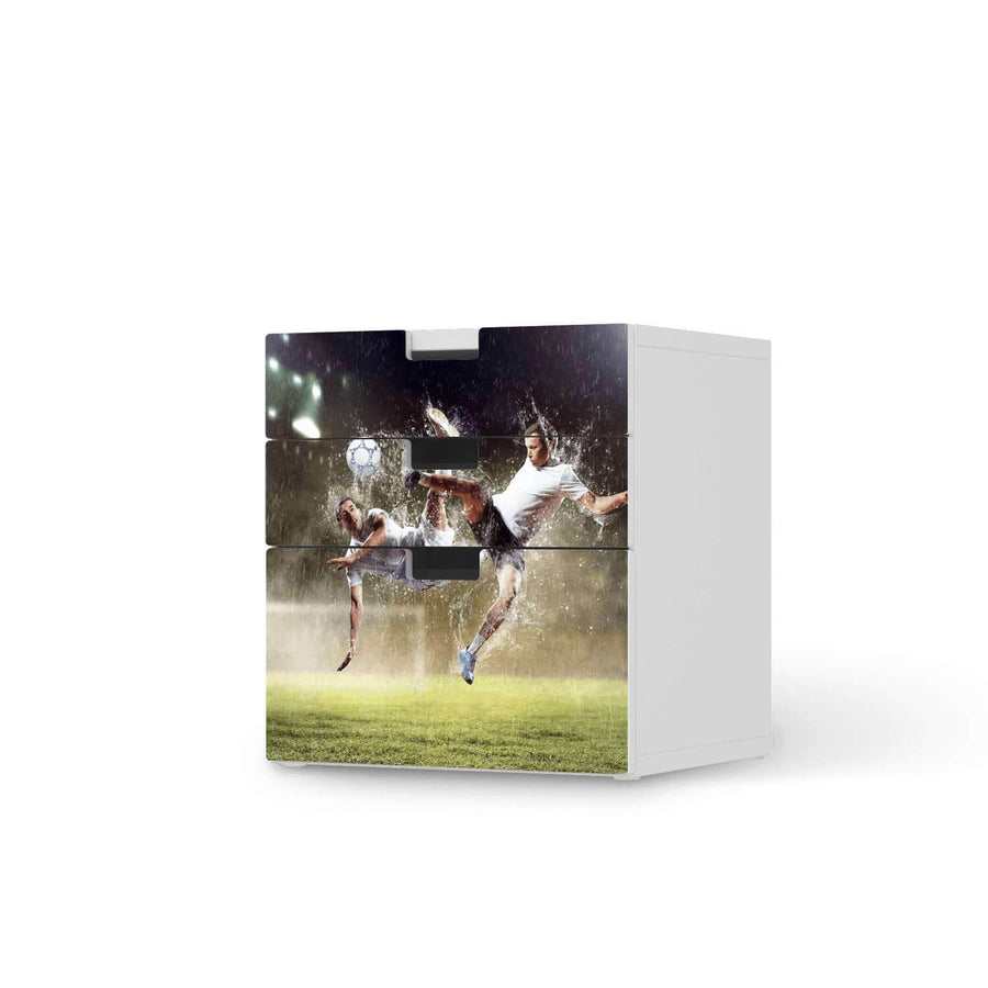 Folie für Möbel Soccer - IKEA Stuva Kommode - 3 Schubladen (Kombination 1)  - weiss