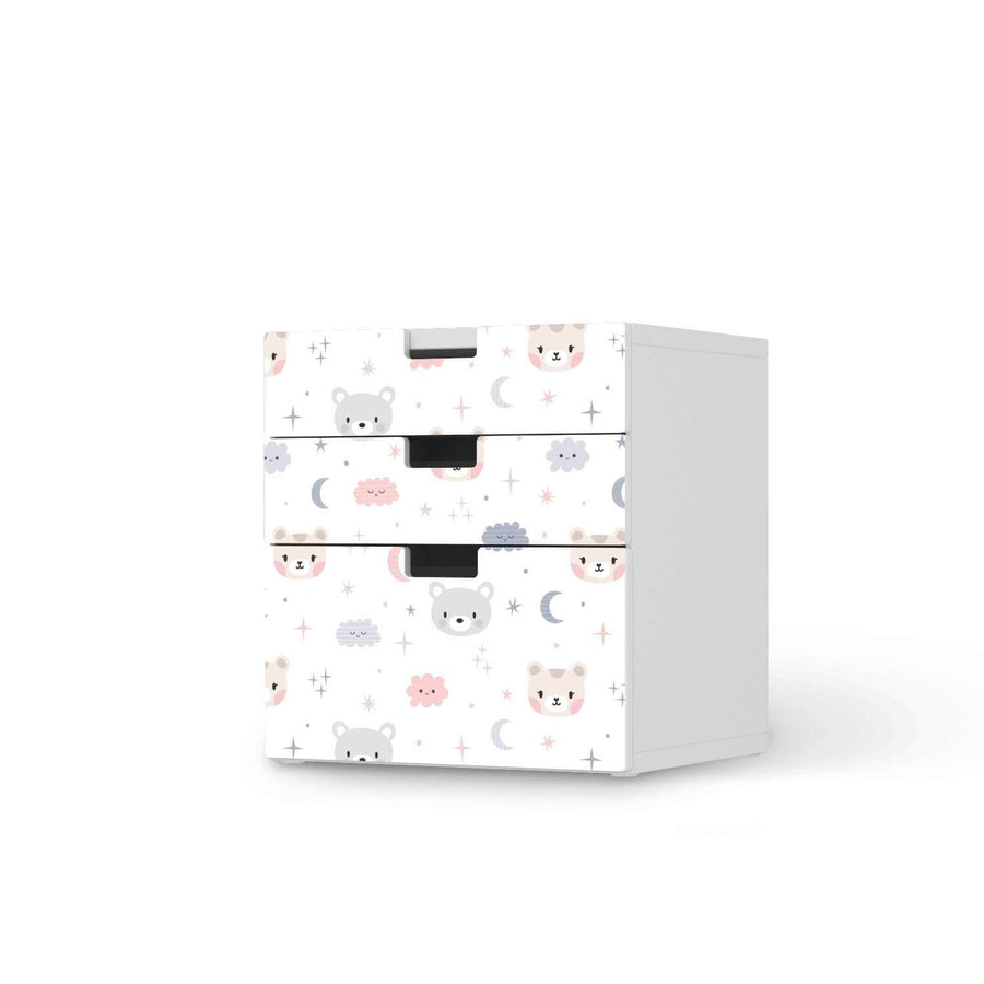 Folie für Möbel Sweet Dreams - IKEA Stuva Kommode - 3 Schubladen (Kombination 1)  - weiss