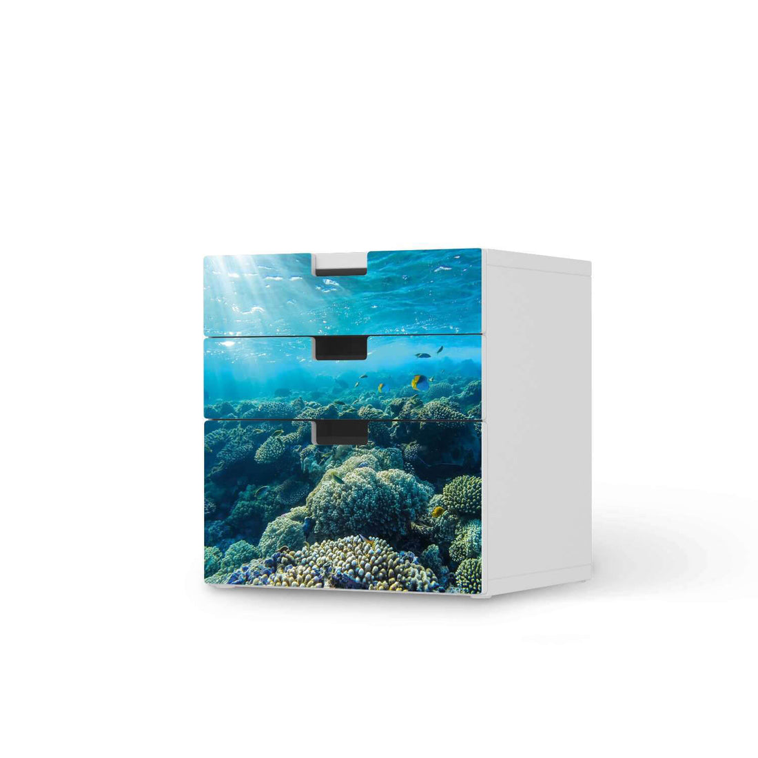 Folie für Möbel Underwater World - IKEA Stuva Kommode - 3 Schubladen (Kombination 1)  - weiss