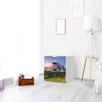 Folie für Möbel Alpenblick - IKEA Stuva Kommode - 3 Schubladen (Kombination 1) - Wohnzimmer